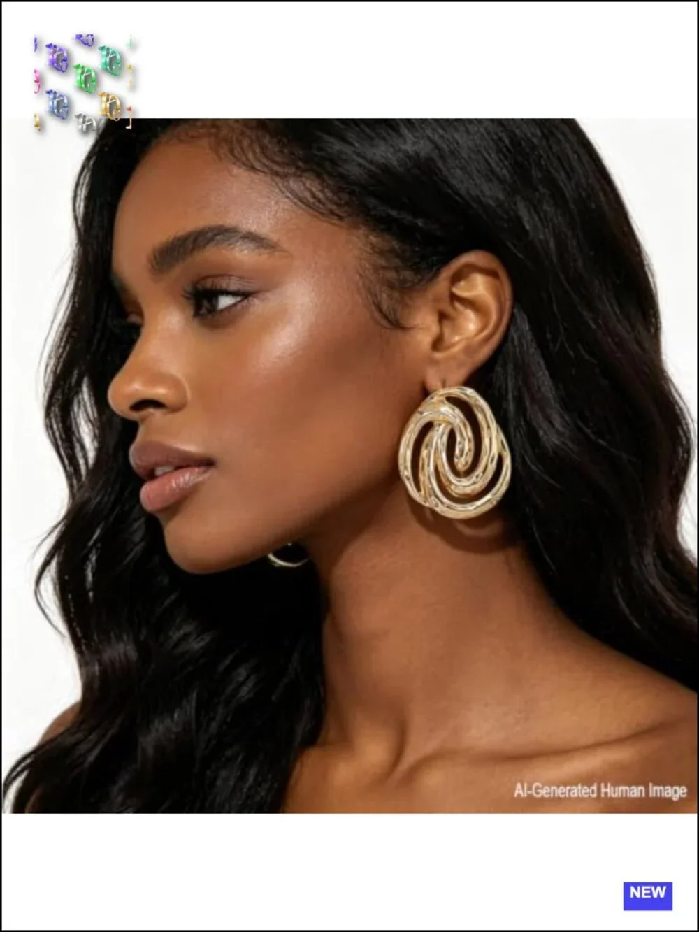 Large Gold Statement Earrings for Women Chunky Big Circle Drop Hanging Geometric